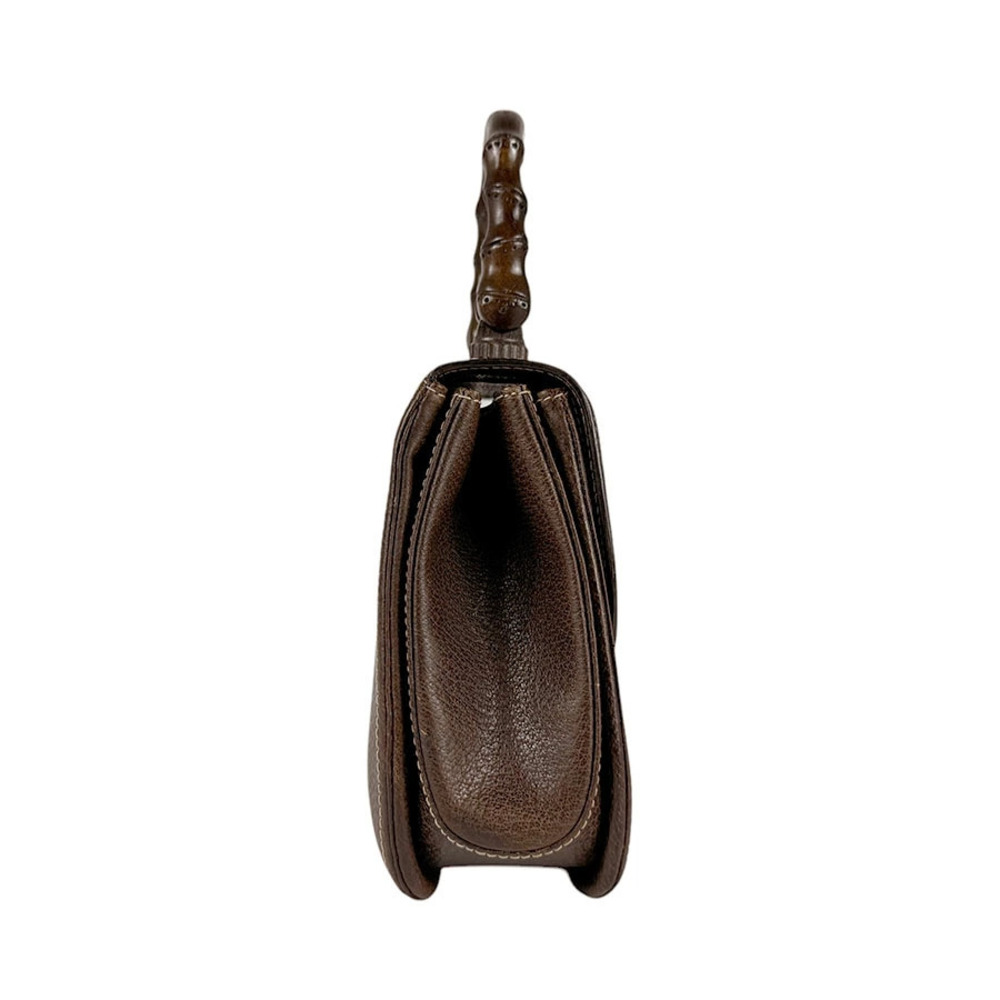 Gucci Leather Handbag Brown Bamboo